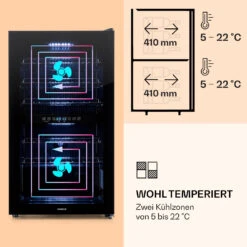 Shiraz 29 Duo Weinkühlschrank 2 Zonen 80L/29 Flaschen 5-22°C Touch -Klarstein Verkaufsgeschäft 10035846 de 0003 logo