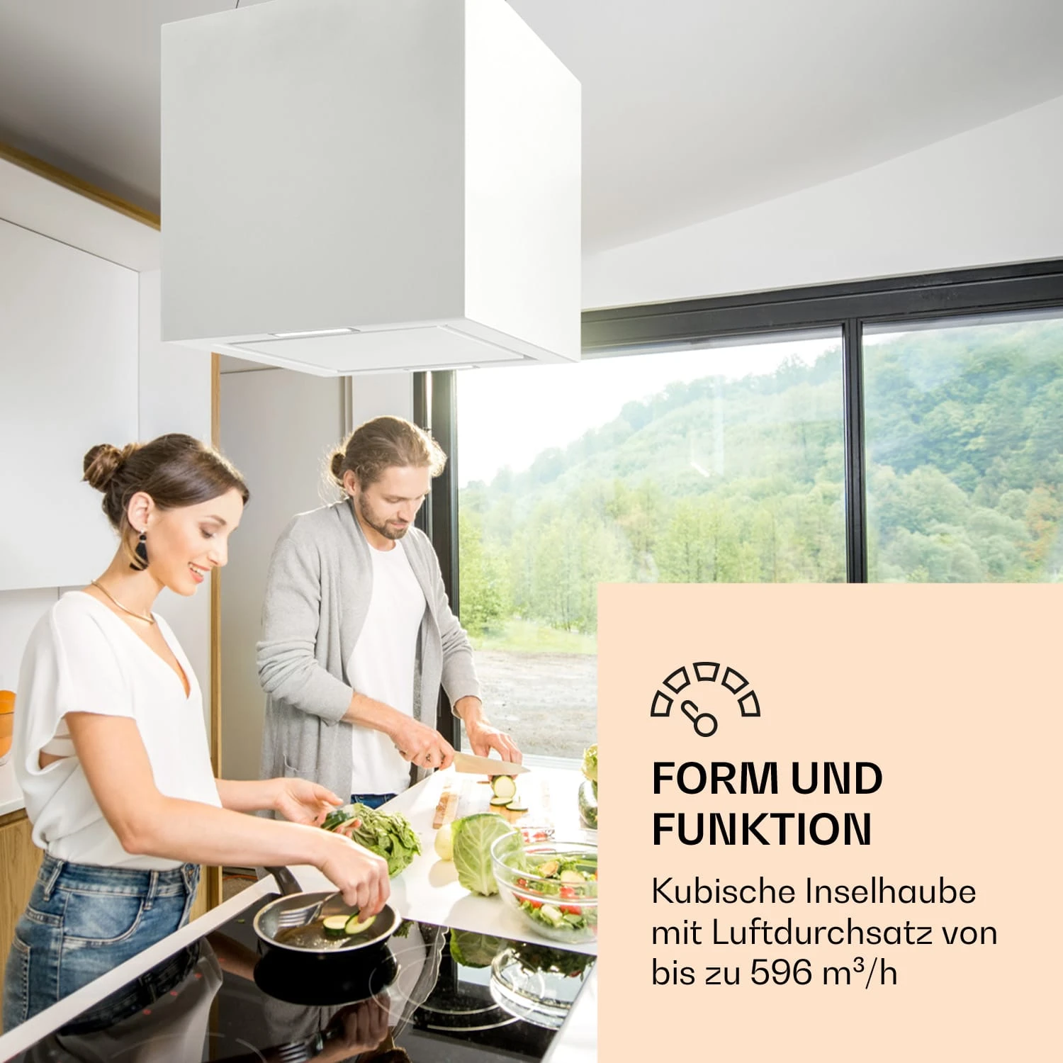 Kronleuchter Inselabzugshaube 596m³/h LED-Panel EEK A 4 Kronleuchter Inselabzugshaube 596m³/h LED-Panel EEK A – Bild 2