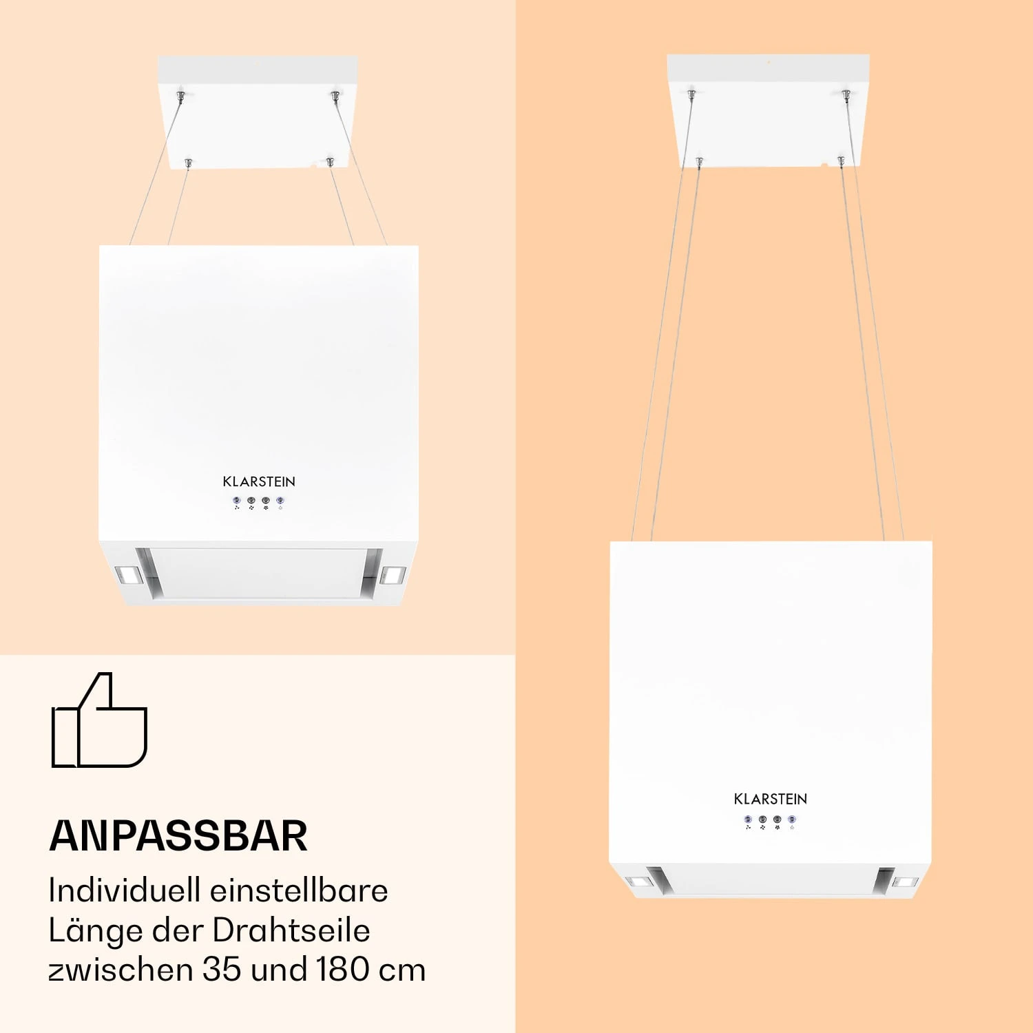 Kronleuchter Inselabzugshaube 596m³/h LED-Panel EEK A 7 Kronleuchter Inselabzugshaube 596m³/h LED-Panel EEK A – Bild 5