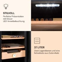 Klarstein El Presidente 37 Zigarren-Humidor 37L 2 Einschübe 1 Fach Zedernholz 15 Klarstein El Presidente 37 Zigarren-Humidor 37L 2 Einschübe 1 Fach Zedernholz -Klarstein Verkaufsgeschäft 10036101 de 0006 logo