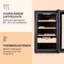 Klarstein El Presidente 48 Zigarren-Humidor 48L 3 Einschübe 1 Fach Zedernholz -Klarstein Verkaufsgeschäft 10036103 de 0004 logo