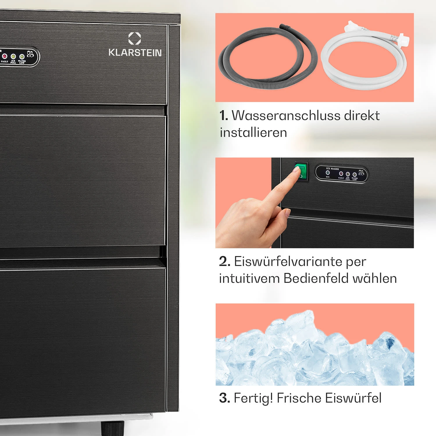 Powericer XL Eiswürfelmaschine 20 Kg/Tag 145 Watt 6 Powericer XL Eiswürfelmaschine 20 Kg/Tag 145 Watt – Bild 4