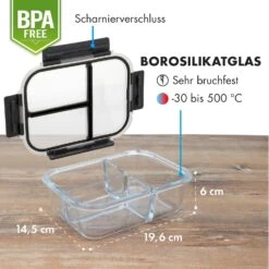Hopewell Frischhaltedosen 3er Set 1040ml Borosilikatglas Deckel Tasche -Klarstein Verkaufsgeschäft 10036364 de 0007 logo
