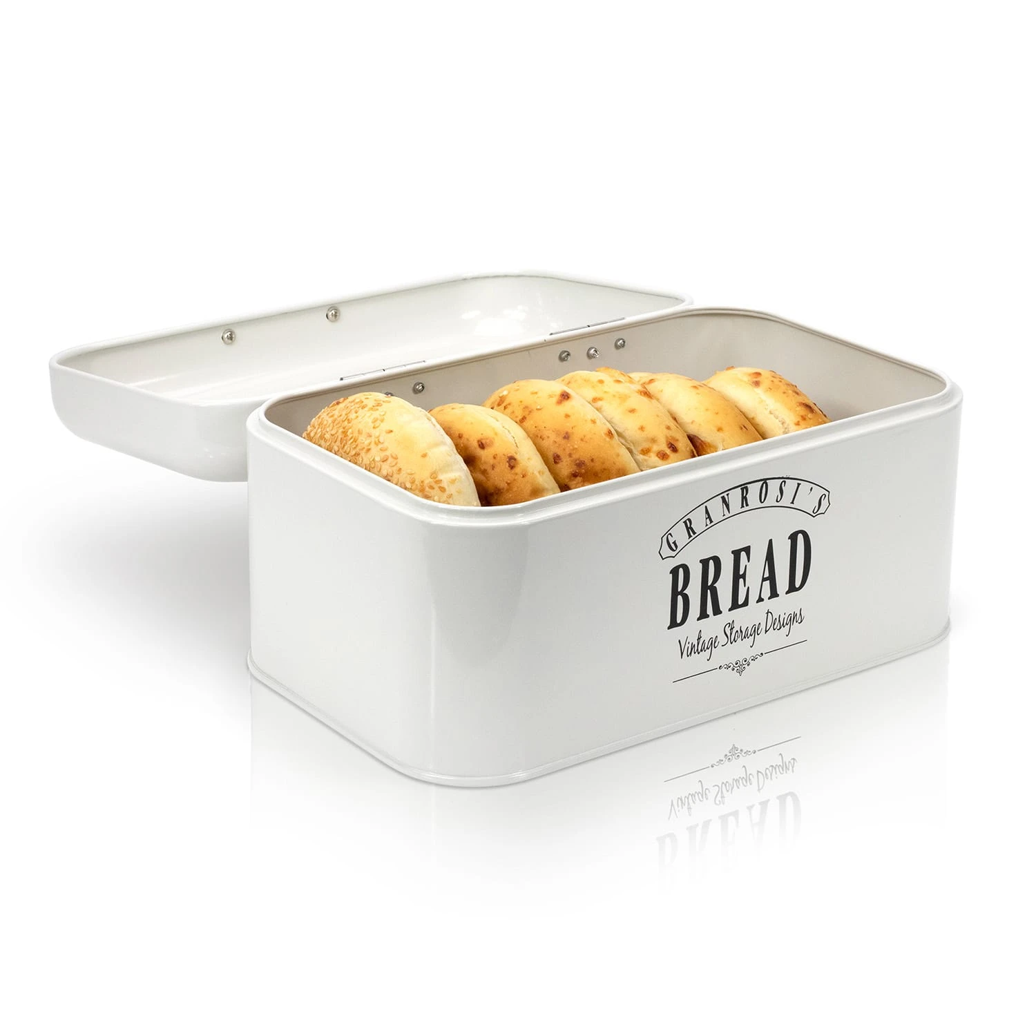 Delaware Brotkasten Metall 30x16x20,5 Cm Klappdeckel Lüftungslöcher 8 Delaware Brotkasten Metall 30x16x20,5 Cm Klappdeckel Lüftungslöcher – Bild 6