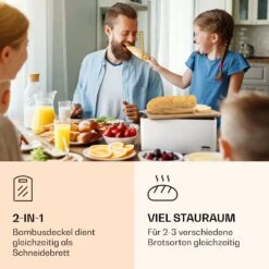 Oklahoma Brotkasten Metall 35,5x15,5x23 Cm Bambus-Deckel Schneidebrett -Klarstein Verkaufsgeschäft 10037444 de 0003 logo