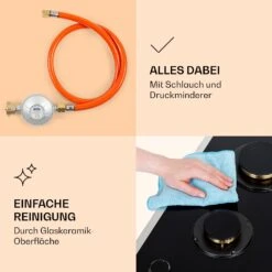 Goldflame Domino Prime Gaskochfeld 2-flammig Messing-Brenner Glaskeramik 14 Goldflame Domino Prime Gaskochfeld 2-flammig Messing-Brenner Glaskeramik -Klarstein Verkaufsgeschäft 10037806 de 0006 logo