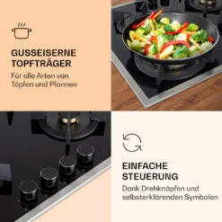 Goldflame Domino 4 Prime Gaskochfeld 4-flammig Messing-Brenner Glaskeramik 11 Goldflame Domino 4 Prime Gaskochfeld 4-flammig Messing-Brenner Glaskeramik -Klarstein Verkaufsgeschäft 10037807 de 0003 logo