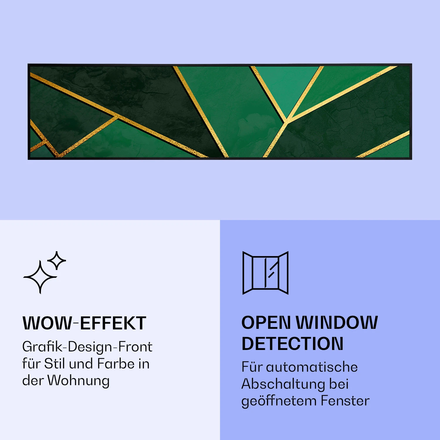 Wonderwall Air Art Smart Infrarotheizung Grüne Linie 120x30cm 350W 8 Wonderwall Air Art Smart Infrarotheizung Grüne Linie 120x30cm 350W – Bild 6