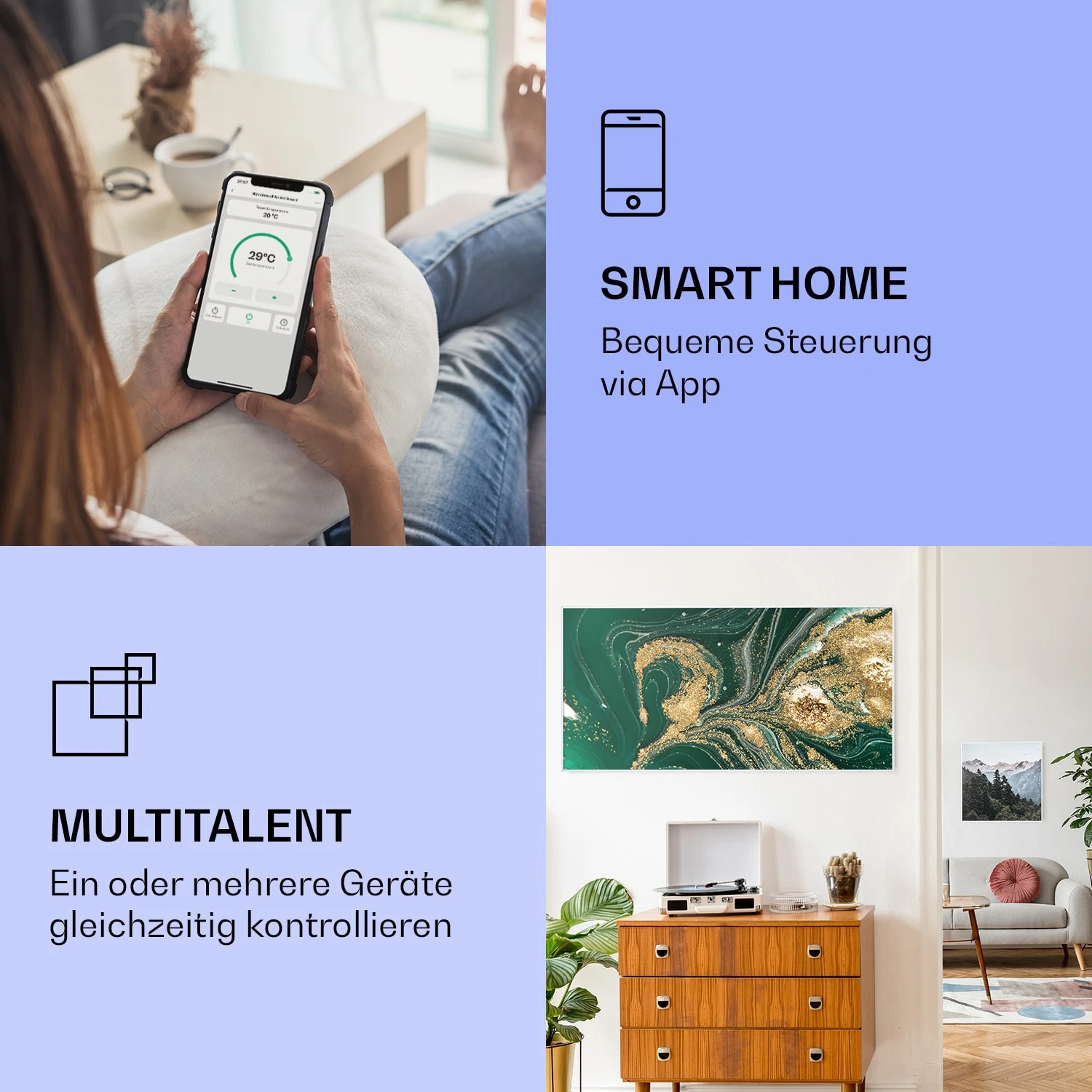 Wonderwall Air Art Smart Infrarotheizung Wirbel 120x60cm 700W 4 Wonderwall Air Art Smart Infrarotheizung Wirbel 120x60cm 700W – Bild 2