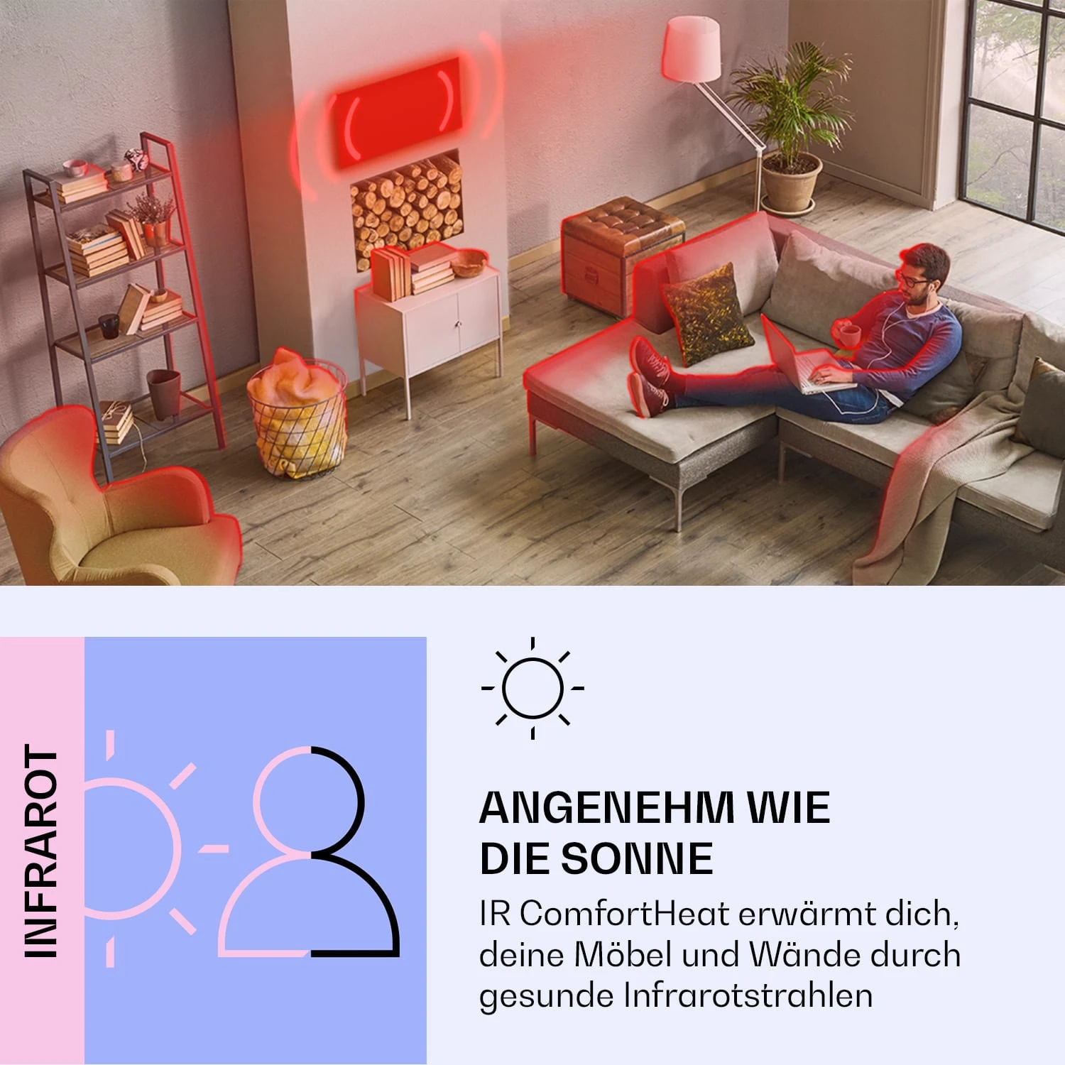 Wonderwall Air Art Smart Infrarotheizung Blaue Linie 120x60cm 700W 5 Wonderwall Air Art Smart Infrarotheizung Blaue Linie 120x60cm 700W – Bild 3