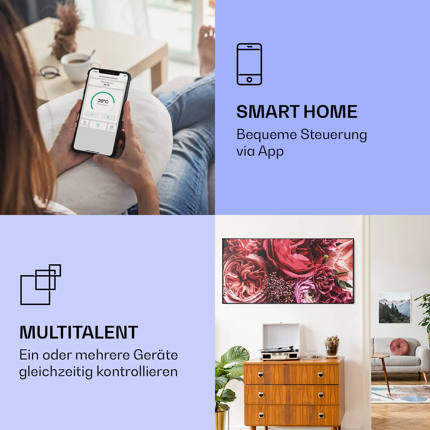 Wonderwall Air Art Smart Infrarotheizung Blume 120x60cm 700W 4 Wonderwall Air Art Smart Infrarotheizung Blume 120x60cm 700W – Bild 2