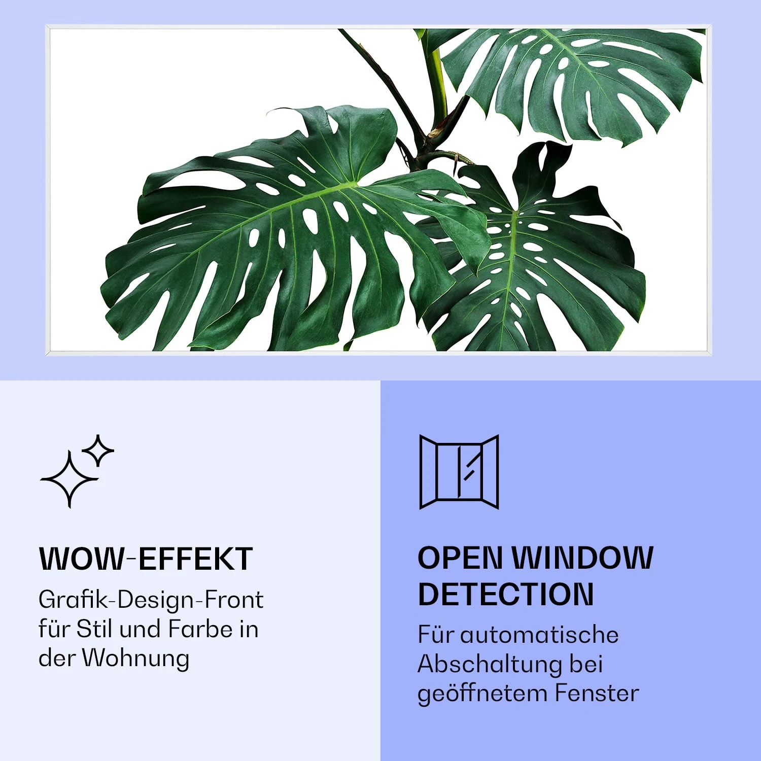 Wonderwall Air Art Smart Infrarotheizung Grünes Blatt 120x60cm 700W 8 Wonderwall Air Art Smart Infrarotheizung Grünes Blatt 120x60cm 700W – Bild 6