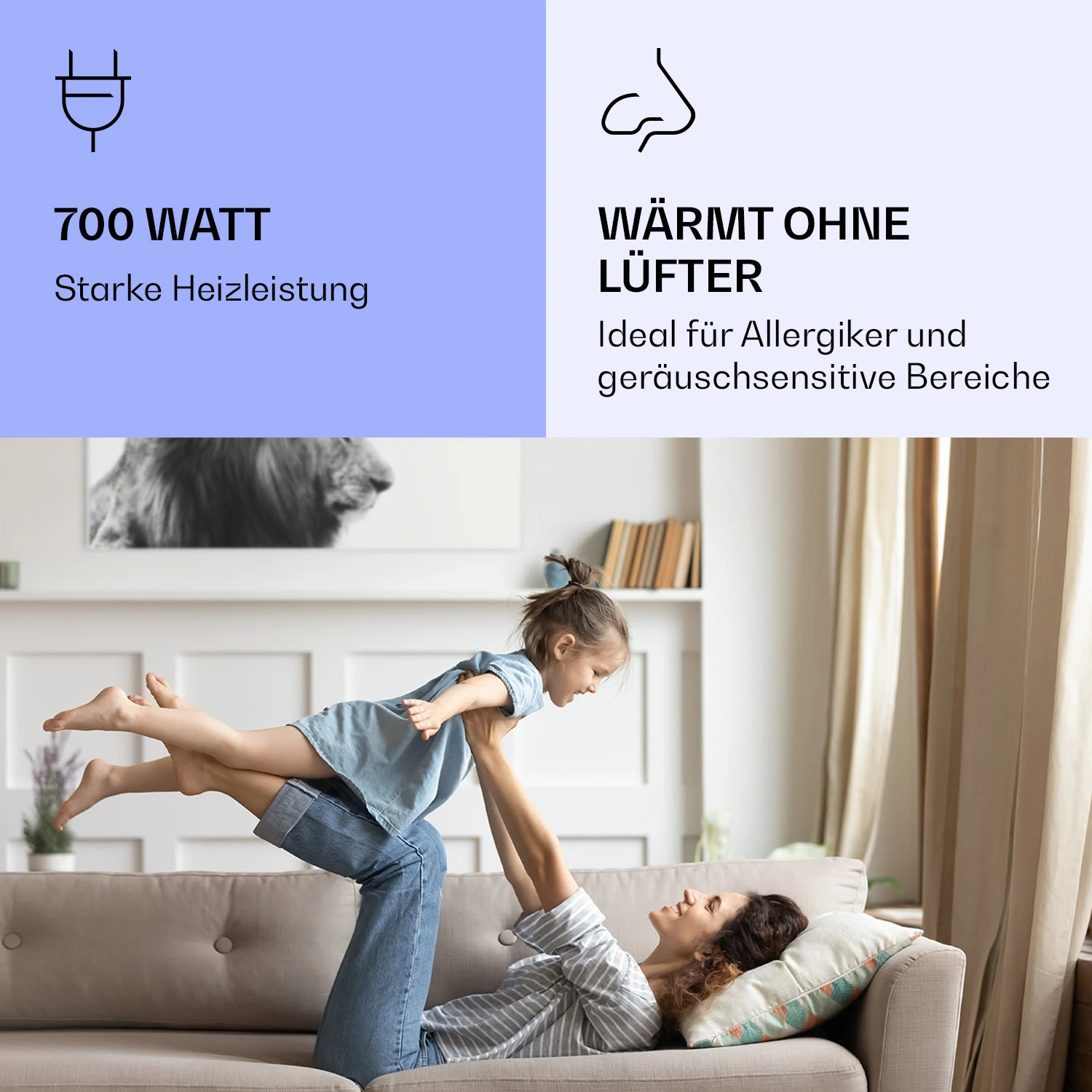 Wonderwall Air Art Smart Infrarotheizung Löwe 60x120cm 700W 7 Wonderwall Air Art Smart Infrarotheizung Löwe 60x120cm 700W – Bild 5