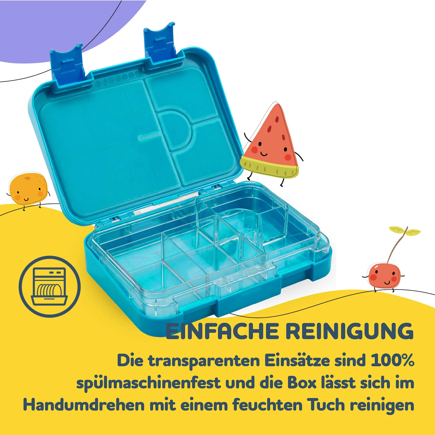 Schmatzfatz Junior Lunchbox 6 Fächer 21,3 X 15 X 4,5 Cm (BxHxT) 7 Schmatzfatz Junior Lunchbox 6 Fächer 21,3 X 15 X 4,5 Cm (BxHxT) – Bild 5