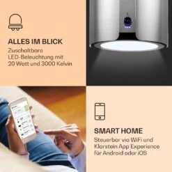 Skyfall Smart Inselabzugshaube Ø45cm Umluft 402m³/h LED -Klarstein Verkaufsgeschäft 10037973 de 0003 logo