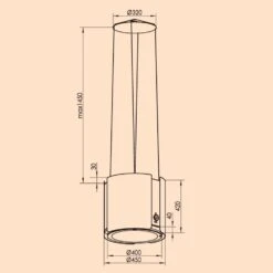 Skyfall Smart Inselabzugshaube Ø45cm Umluft 402m³/h LED -Klarstein Verkaufsgeschäft 10037973 yy 0007 logo