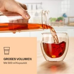 Teeflasche Mit Deckel Und Sieb 500 Ml Doppelwandiges Glas Bambus Hülle -Klarstein Verkaufsgeschäft 10038238 de 0006 logo