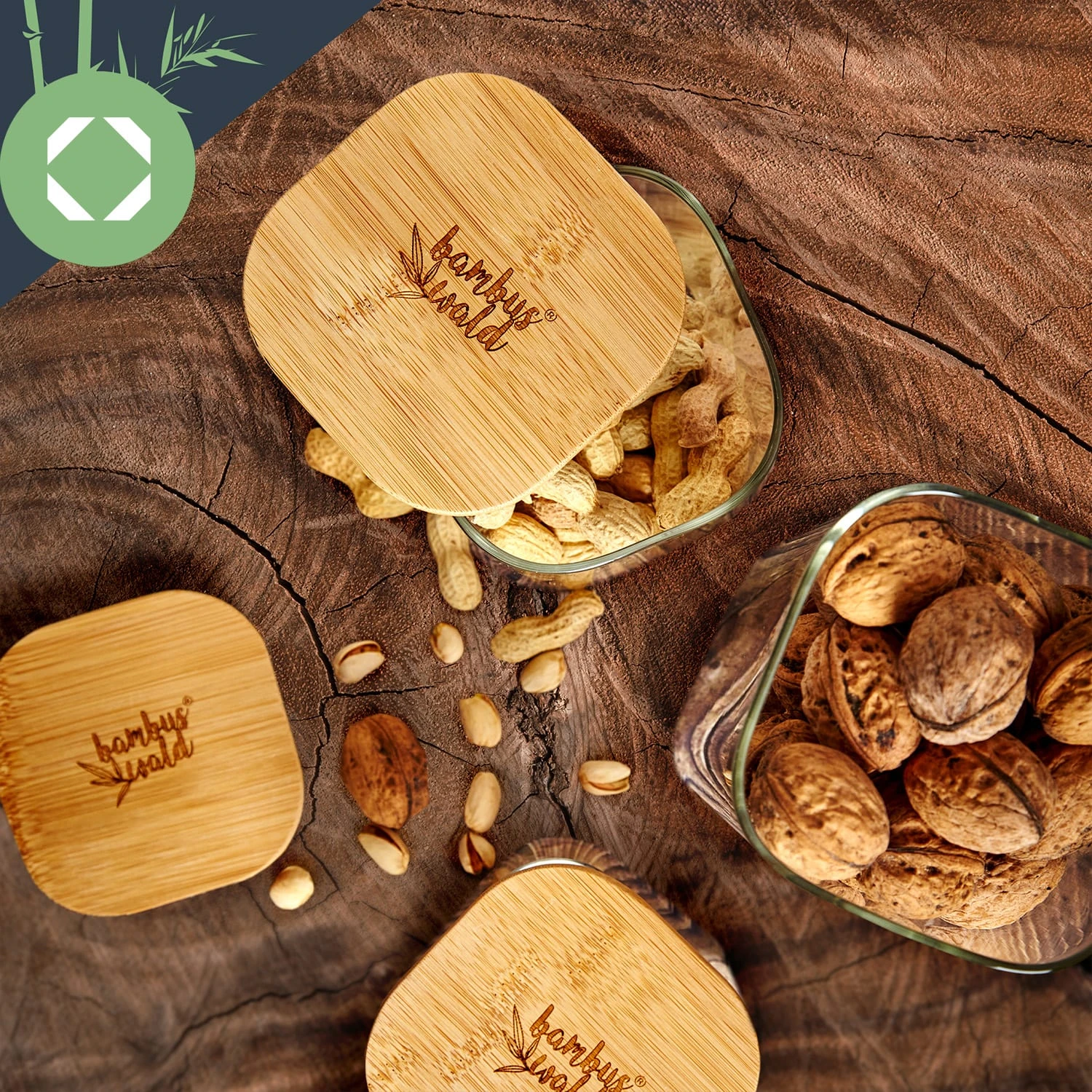 Eckiges Glas Mit Bambusdeckel Luftdicht Mit Silikonring 10x25x10 Cm 3x 2000 Ml 8 Eckiges Glas Mit Bambusdeckel Luftdicht Mit Silikonring 10x25x10 Cm 3x 2000 Ml – Bild 6