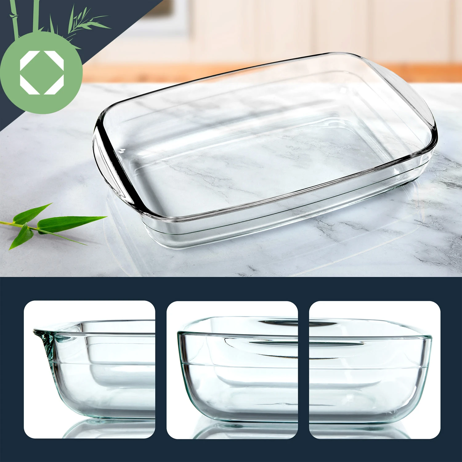 Ofenform 3er-Set Inhalt 3600 Ml 2600 Ml 1600 Ml Glas Backofenfest 5 Ofenform 3er-Set Inhalt 3600 Ml 2600 Ml 1600 Ml Glas Backofenfest – Bild 3