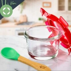 Babygläser 6er-Set Bunte Deckel Luftdichter Verschluss Geschmacksecht -Klarstein Verkaufsgeschäft 10038298 yy 0005 logo