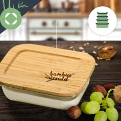 Eckiges Vorratsdosen-Set Glas Bambusdeckel 4 Stück Verschiedene Größen 13 Eckiges Vorratsdosen-Set Glas Bambusdeckel 4 Stück Verschiedene Größen -Klarstein Verkaufsgeschäft 10038307 yy 0005 logo