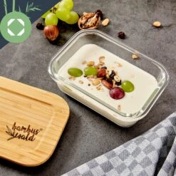 Eckiges Vorratsdosen-Set Glas Bambusdeckel 4 Stück Verschiedene Größen 14 Eckiges Vorratsdosen-Set Glas Bambusdeckel 4 Stück Verschiedene Größen -Klarstein Verkaufsgeschäft 10038307 yy 0006 logo