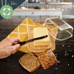 Glas-Butterdose Bambusboden Luftdicht Spülmaschinenfest -Klarstein Verkaufsgeschäft 10038310 yy 0003 logo