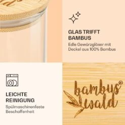 Gewürzgläser Bambusdeckel 10 Stück Je 150 Ml Luftdicht Stapelbar -Klarstein Verkaufsgeschäft 10038311 de 0005 logo