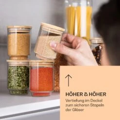Gewürzgläser Bambusdeckel 10 Stück Je 150 Ml Luftdicht Stapelbar -Klarstein Verkaufsgeschäft 10038311 de 0006 logo