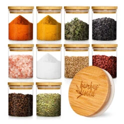 Runde Gläser Bambusdeckel 10 Stück Je 150 Ml Luftdicht