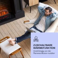 Kamini FXL 2G Elektrischer Kamin Kamineinsatz 1800 W LED-3D-Flammenillusion -Klarstein Verkaufsgeschäft 10038365 de 0006 logo