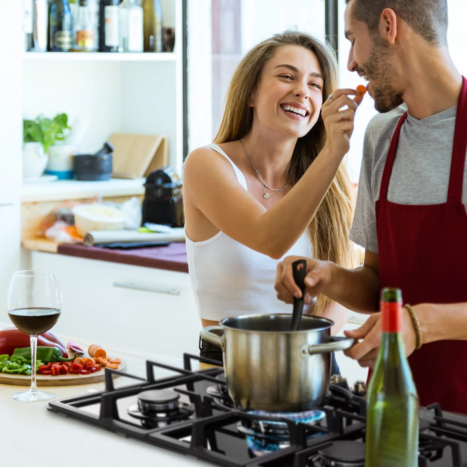 Victoria 5 Gaskochfeld 5-flammig Sabaf-Brenner Glaskeramik Retro-Look 4 Victoria 5 Gaskochfeld 5-flammig Sabaf-Brenner Glaskeramik Retro-Look – Bild 2