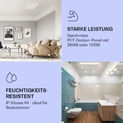 Wondersky Decken-Infrarotheizstrahler 2-er Set 700W 60 X 6 X 120 Cm (BxHxT) IP44 -Klarstein Verkaufsgeschäft 10038381 de 0005 logo
