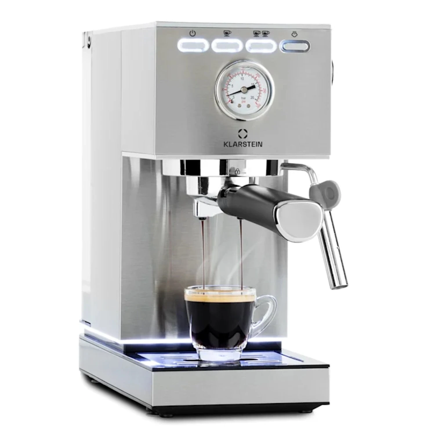 Pausa Espressomaker 1350 Watt 20 Bar Druck Wassertank: 1,4 Liter Edelstahl 3 Pausa Espressomaker 1350 Watt 20 Bar Druck Wassertank: 1,4 Liter Edelstahl