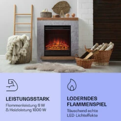 Fort Rock Elektrokamin 1800 W Heizfunktion 10 Bis 30 °C Fernbedienung -Klarstein Verkaufsgeschäft 10038396 de 0004 logo