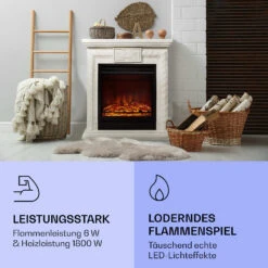 Frosty Peak Elektrischer Kamin 1800 W 10 Bis 30 °C Fernbedienung -Klarstein Verkaufsgeschäft 10038397 de 0004 logo