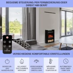 Studio 5 Arc Elektrokamin 1800 W LED-Flammen Heizlüfter Fernbedienung 14 Studio 5 Arc Elektrokamin 1800 W LED-Flammen Heizlüfter Fernbedienung -Klarstein Verkaufsgeschäft 10038401 de 0006 usp