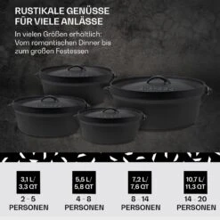 Galloway Dutch Oven 9.0 BBQ-Topf Gusseisen Größe L / 9 Qt 14 Galloway Dutch Oven 9.0 BBQ-Topf Gusseisen Größe L / 9 Qt -Klarstein Verkaufsgeschäft 10038582 de 0006 usp