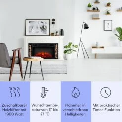 Saint Helens Elektrokamin 1900 W LED-Technik Fernbedienung 11 Saint Helens Elektrokamin 1900 W LED-Technik Fernbedienung -Klarstein Verkaufsgeschäft 10038615 de 0003 usp