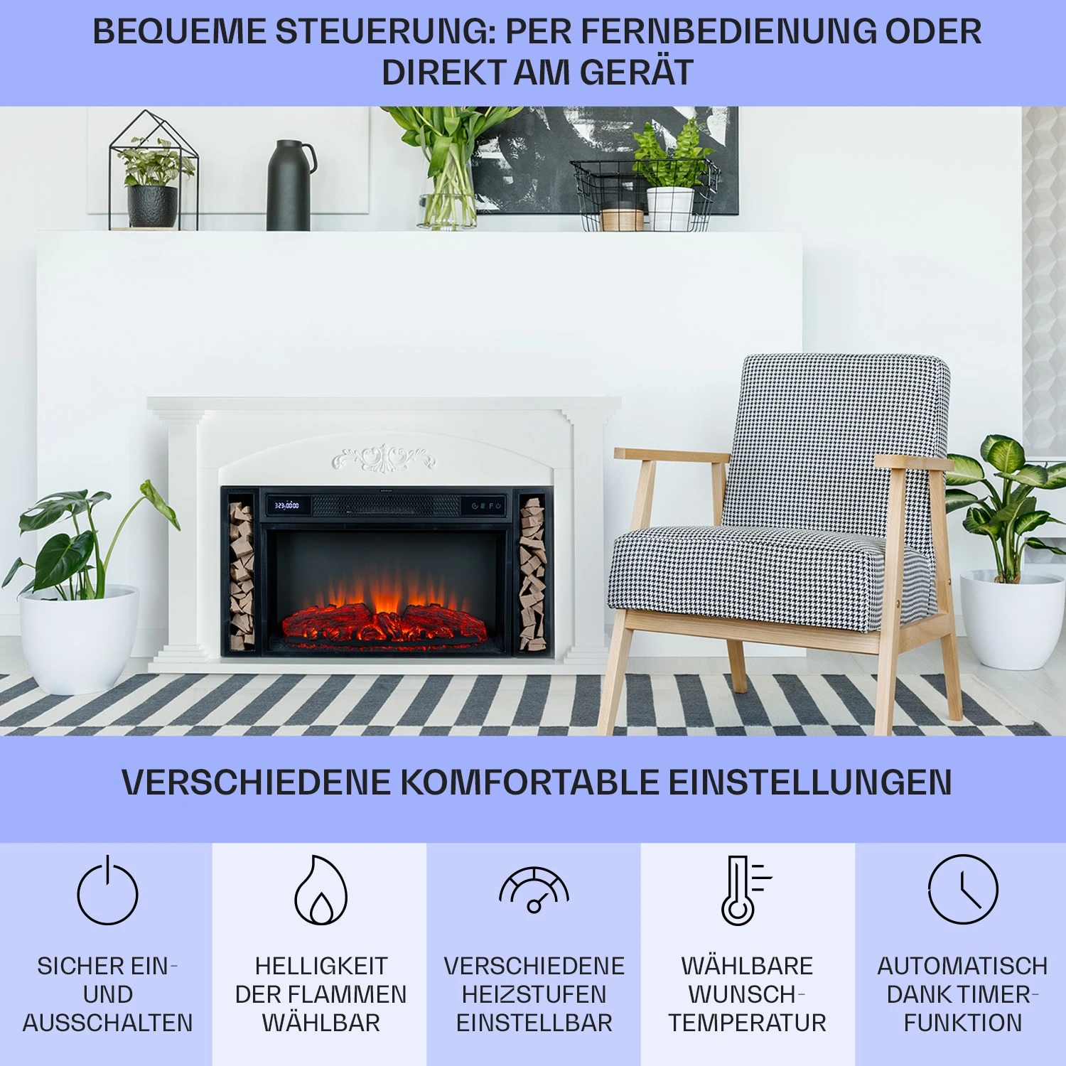 Saint Helens Elektrokamin 1900 W LED-Technik Fernbedienung 8 Saint Helens Elektrokamin 1900 W LED-Technik Fernbedienung – Bild 6