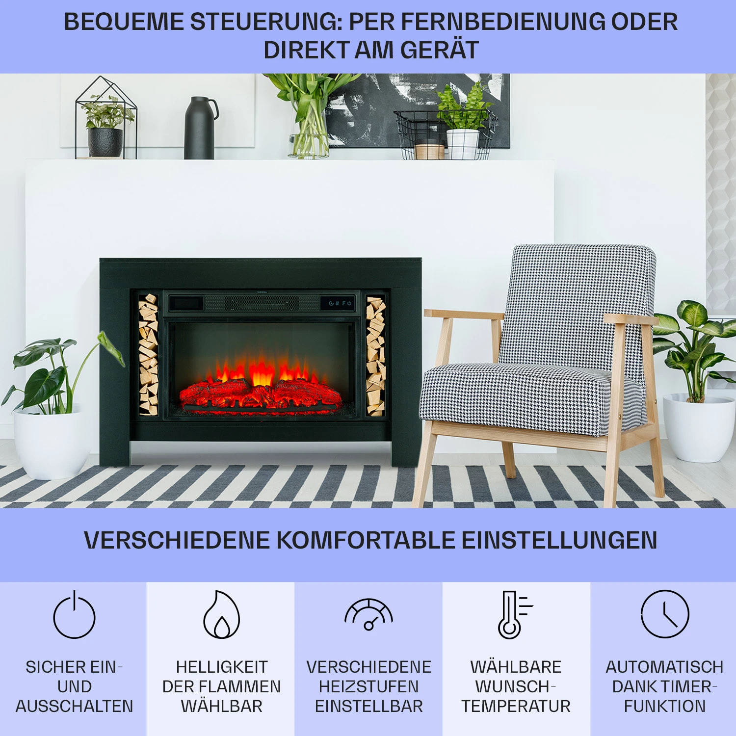 Studio Loft 2 Elektrokamin 1900 W LED-Technik Fernbedienung 8 Studio Loft 2 Elektrokamin 1900 W LED-Technik Fernbedienung – Bild 6