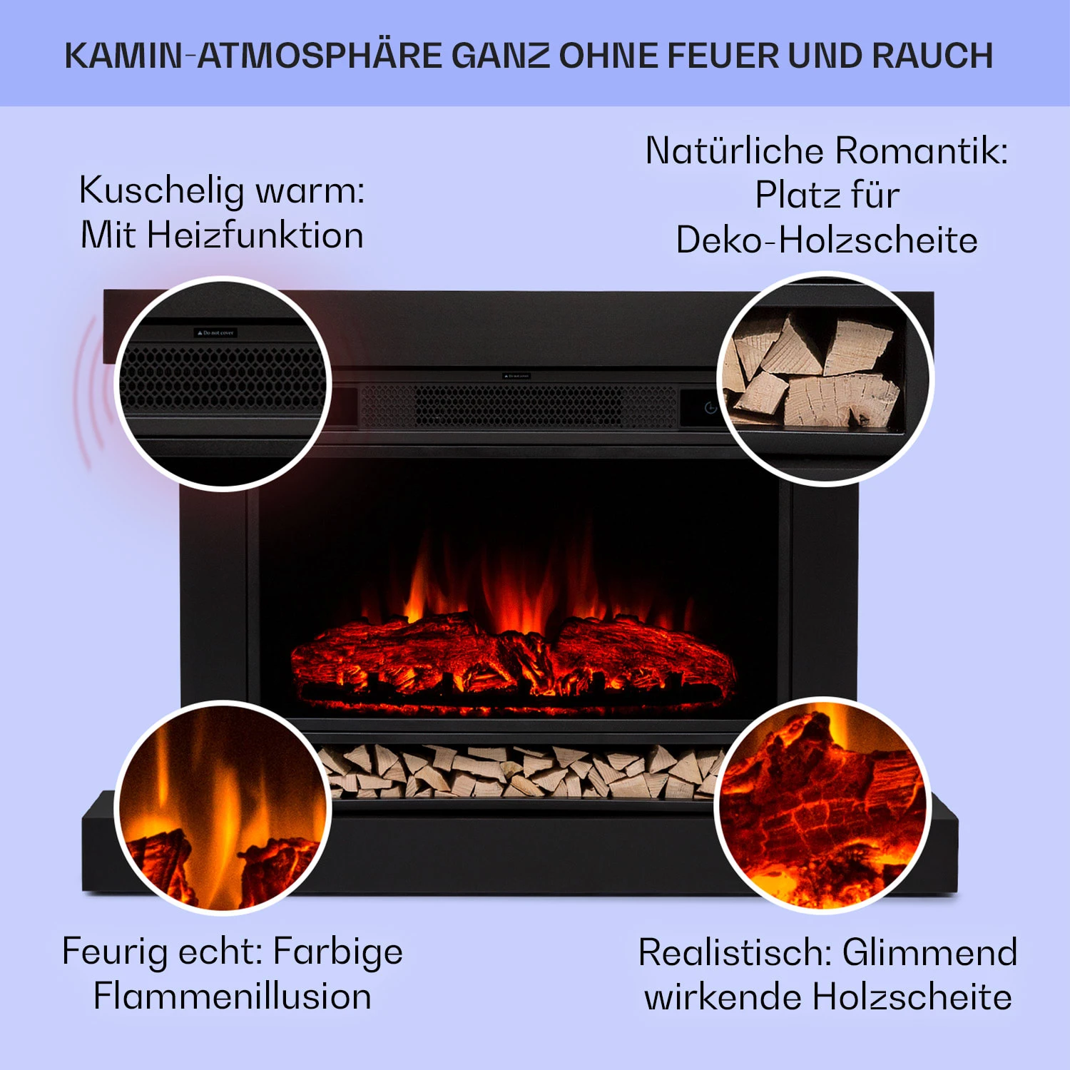 Vulsini Hideaway Elektrokamin 1900 W LED-Technik Fernbedienung 4 Vulsini Hideaway Elektrokamin 1900 W LED-Technik Fernbedienung – Bild 2