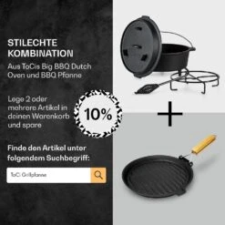 Guernsey Premium Dutch Oven 4.5 BBQ-Topf Gusseisen Größe S / 4.5 Qt -Klarstein Verkaufsgeschäft 10038641 de 0007 usp