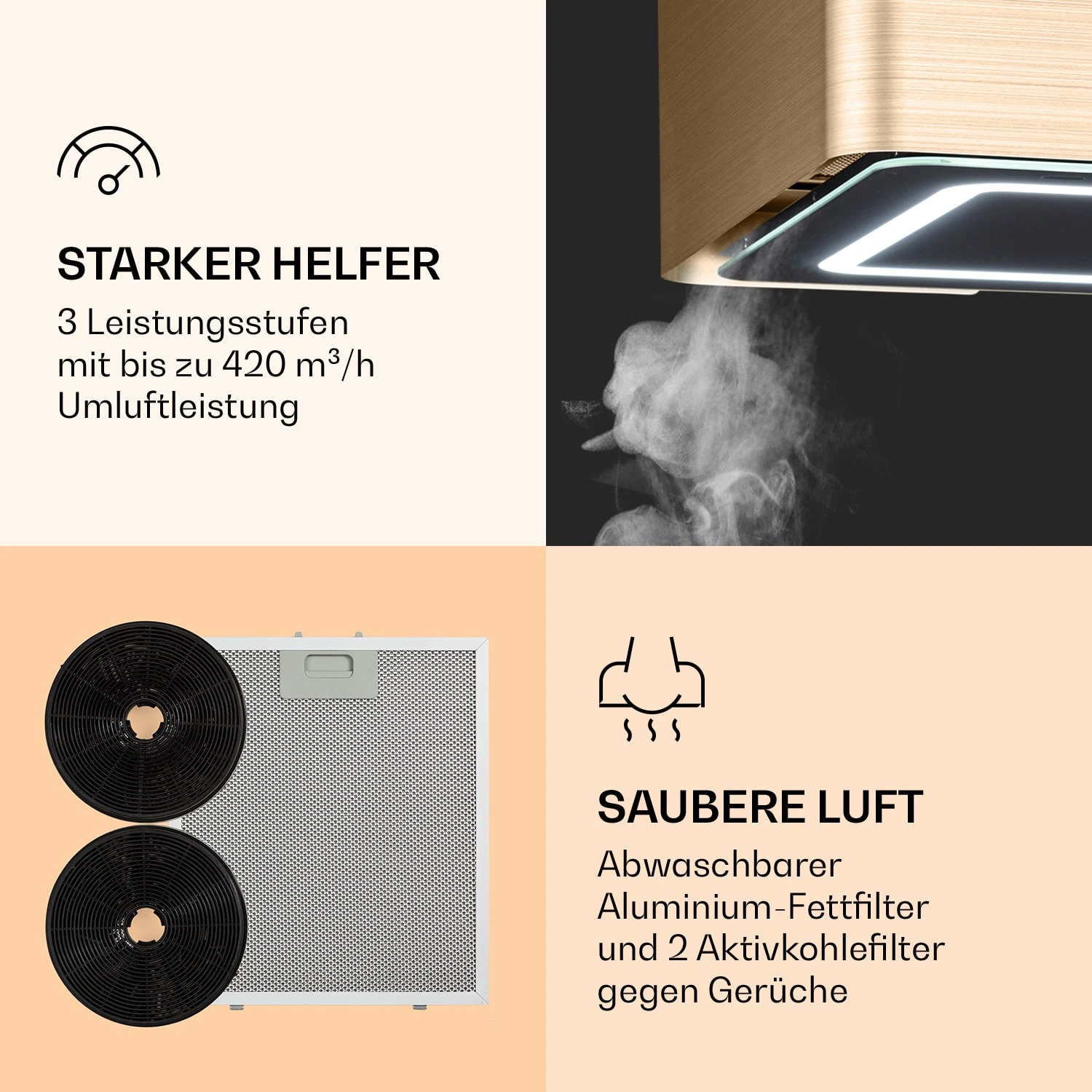 Futurelight Smart Inselabzugshaube Umluft 420m³/h LED Edelstahl 7 Futurelight Smart Inselabzugshaube Umluft 420m³/h LED Edelstahl – Bild 5