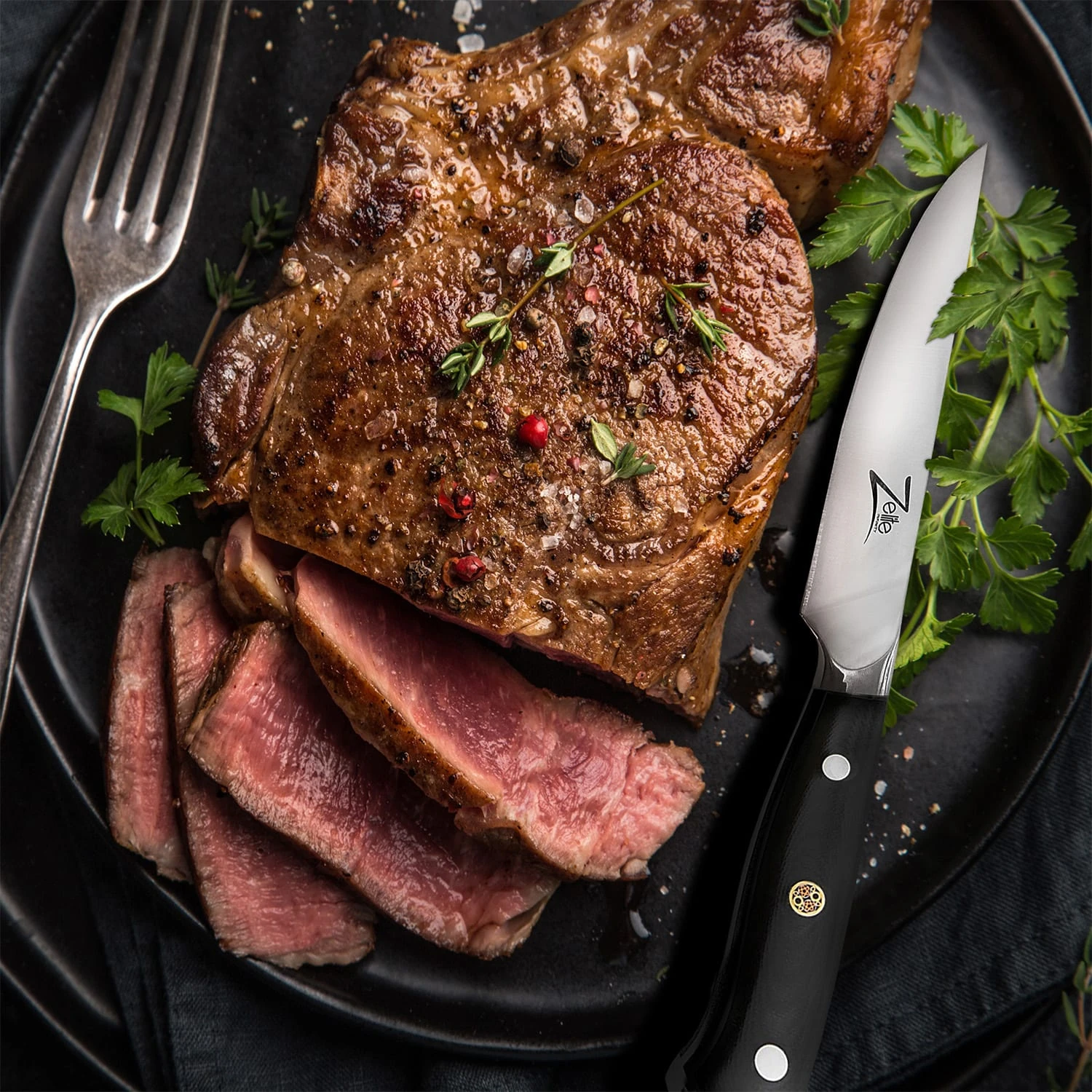 Alpha-Royal German 5" Steakmesser 4er-Set 56 HCR Edelstahl 9 Alpha-Royal German 5" Steakmesser 4er-Set 56 HCR Edelstahl – Bild 7