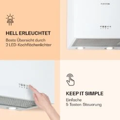 Monumenta Wandabzugshaube Aluminium 559m³/h LED EEK B -Klarstein Verkaufsgeschäft 10039395 de 0005 logo