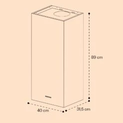 Monumenta Wandabzugshaube Aluminium 559m³/h LED EEK B -Klarstein Verkaufsgeschäft 10039395 yy 0006 dimensions
