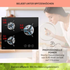 Trifecta 3 Gaskochfeld 3-flammig Gusseisen Glaskeramik -Klarstein Verkaufsgeschäft 10039421 de 0003 usp