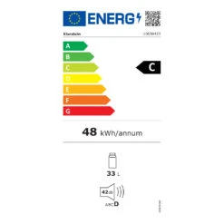 Beersafe M Crystal White Kühlschrank 33 Ltr 2 Böden Glastür Edelstahl -Klarstein Verkaufsgeschäft 10039423 energy label