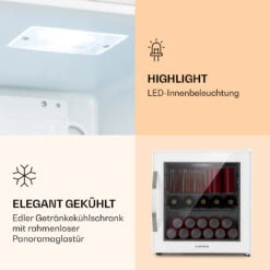 Beersafe L Quartz Kühlschrank 47 Liter 2 Böden Panoramaglastür Weiß -Klarstein Verkaufsgeschäft 10039426 de 0004 logo